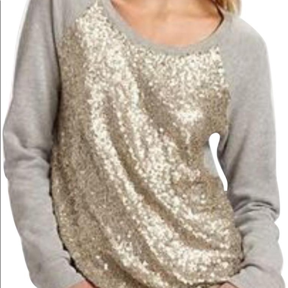 Elizabeth & James sequin metal sweatshirt XS